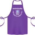 Technically the Glass is Always Full Science Funny Cotton Apron 100% Organic Purple