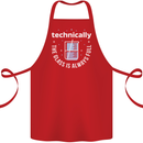 Technically the Glass is Always Full Science Funny Cotton Apron 100% Organic Red