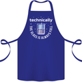 Technically the Glass is Always Full Science Funny Cotton Apron 100% Organic Royal Blue