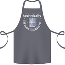 Technically the Glass is Always Full Science Funny Cotton Apron 100% Organic Steel