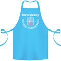 Technically the Glass is Always Full Science Funny Cotton Apron 100% Organic Turquoise