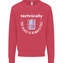 Technically the Glass is Always Full Science Funny Kids Sweatshirt Jumper Heliconia