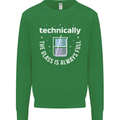 Technically the Glass is Always Full Science Funny Kids Sweatshirt Jumper Irish Green