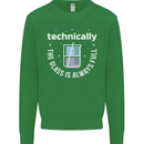 Technically the Glass is Always Full Science Funny Kids Sweatshirt Jumper Irish Green
