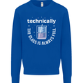 Technically the Glass is Always Full Science Funny Kids Sweatshirt Jumper Royal Blue
