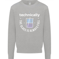 Technically the Glass is Always Full Science Funny Kids Sweatshirt Jumper Sports Grey
