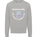 Technically the Glass is Always Full Science Funny Kids Sweatshirt Jumper Sports Grey