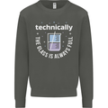 Technically the Glass is Always Full Science Funny Kids Sweatshirt Jumper Storm Grey
