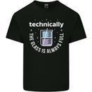 Technically the Glass is Always Full Science Funny Kids T-Shirt Childrens Black