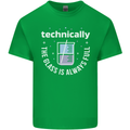 Technically the Glass is Always Full Science Funny Kids T-Shirt Childrens Irish Green