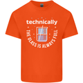 Technically the Glass is Always Full Science Funny Kids T-Shirt Childrens Orange
