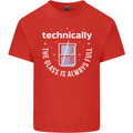 Technically the Glass is Always Full Science Funny Kids T-Shirt Childrens Red