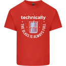Technically the Glass is Always Full Science Funny Kids T-Shirt Childrens Red