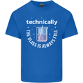 Technically the Glass is Always Full Science Funny Kids T-Shirt Childrens Royal Blue