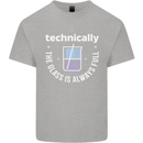 Technically the Glass is Always Full Science Funny Kids T-Shirt Childrens Sports Grey
