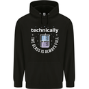 Technically the Glass is Always Full Science Funny Mens 80% Cotton Hoodie Black
