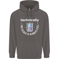 Technically the Glass is Always Full Science Funny Mens 80% Cotton Hoodie Charcoal