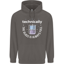 Technically the Glass is Always Full Science Funny Mens 80% Cotton Hoodie Charcoal