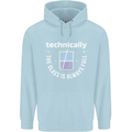 Technically the Glass is Always Full Science Funny Mens 80% Cotton Hoodie Light Blue
