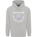 Technically the Glass is Always Full Science Funny Mens 80% Cotton Hoodie Sports Grey