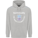 Technically the Glass is Always Full Science Funny Mens 80% Cotton Hoodie Sports Grey