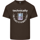 Technically the Glass is Always Full Science Funny Mens Cotton T-Shirt Tee Top Dark Chocolate