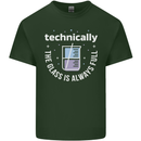 Technically the Glass is Always Full Science Funny Mens Cotton T-Shirt Tee Top Forest Green