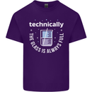 Technically the Glass is Always Full Science Funny Mens Cotton T-Shirt Tee Top Purple