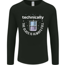 Technically the Glass is Always Full Science Funny Mens Long Sleeve T-Shirt Black