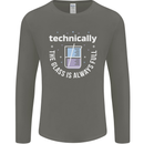 Technically the Glass is Always Full Science Funny Mens Long Sleeve T-Shirt Charcoal