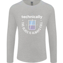 Technically the Glass is Always Full Science Funny Mens Long Sleeve T-Shirt Sports Grey