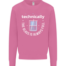 Technically the Glass is Always Full Science Funny Mens Sweatshirt Jumper Azalea