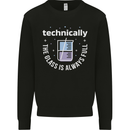 Technically the Glass is Always Full Science Funny Mens Sweatshirt Jumper Black