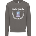 Technically the Glass is Always Full Science Funny Mens Sweatshirt Jumper Charcoal