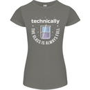 Technically the Glass is Always Full Science Funny Womens Petite Cut T-Shirt Charcoal