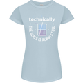 Technically the Glass is Always Full Science Funny Womens Petite Cut T-Shirt Light Blue