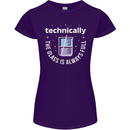 Technically the Glass is Always Full Science Funny Womens Petite Cut T-Shirt Purple