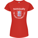 Technically the Glass is Always Full Science Funny Womens Petite Cut T-Shirt Red
