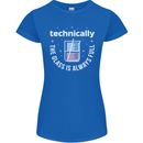 Technically the Glass is Always Full Science Funny Womens Petite Cut T-Shirt Royal Blue