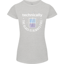 Technically the Glass is Always Full Science Funny Womens Petite Cut T-Shirt Sports Grey