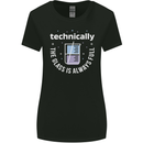Technically the Glass is Always Full Science Funny Womens Wider Cut T-Shirt Black