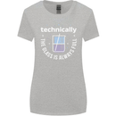Technically the Glass is Always Full Science Funny Womens Wider Cut T-Shirt Sports Grey