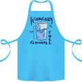 Technically the Glass is Always Full Science Geek Cotton Apron 100% Organic Turquoise