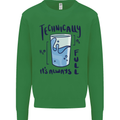 Technically the Glass is Always Full Science Geek Kids Sweatshirt Jumper Irish Green