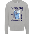 Technically the Glass is Always Full Science Geek Kids Sweatshirt Jumper Sports Grey