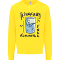 Technically the Glass is Always Full Science Geek Kids Sweatshirt Jumper Yellow