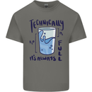 Technically the Glass is Always Full Science Geek Kids T-Shirt Childrens Charcoal