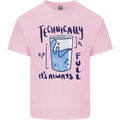 Technically the Glass is Always Full Science Geek Kids T-Shirt Childrens Light Pink