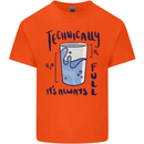 Technically the Glass is Always Full Science Geek Kids T-Shirt Childrens Orange
