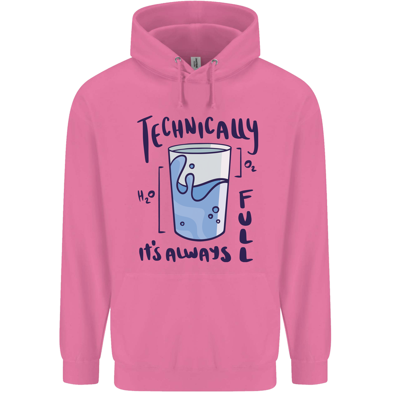 Technically the Glass is Always Full Science Geek Mens 80% Cotton Hoodie Azelea